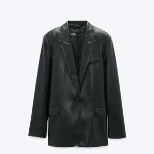 ZARA Black Leather Blazer